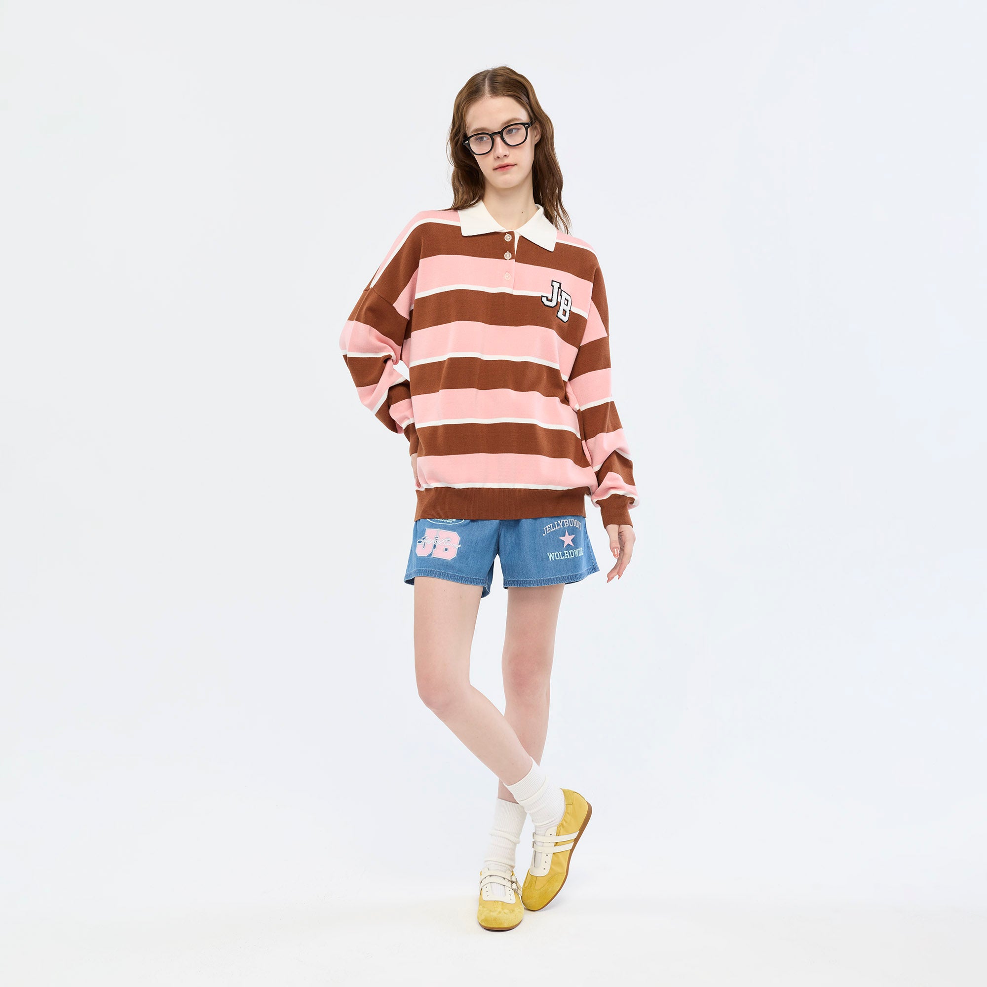 เสื้อโปโลแขนยาวลายทาง 