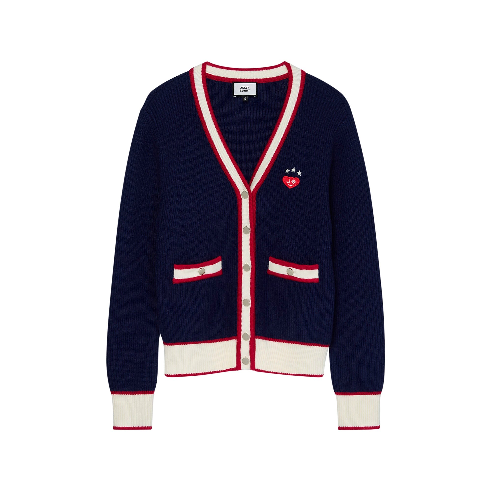 Jeremy Contrast Trim Cardigan
 Navy