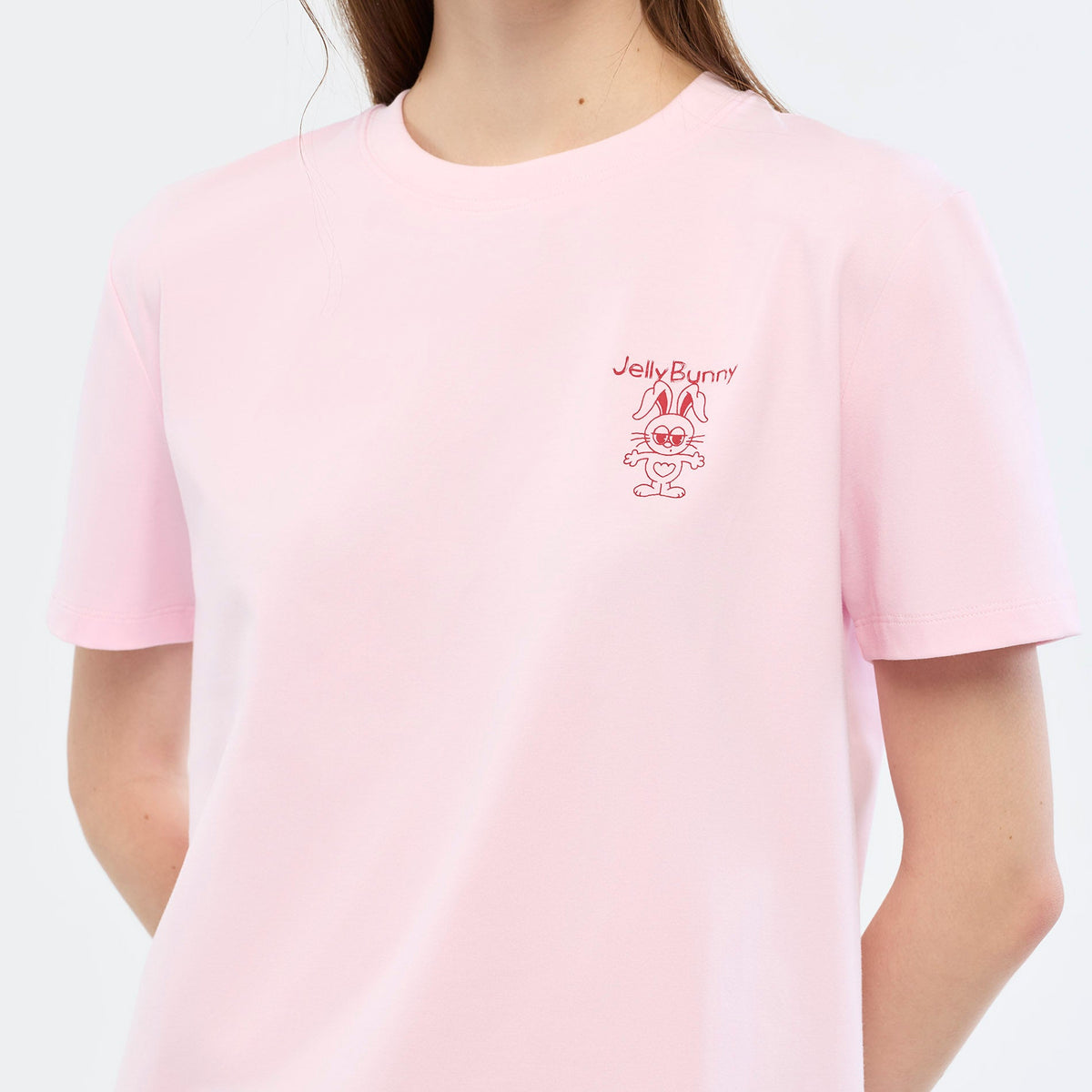 Bunny Sketch Graphic T-Shirt Pink