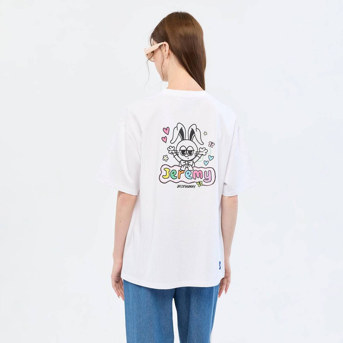 เสื้อยืดลาย Jeremy Bunny Doodle Graphic White