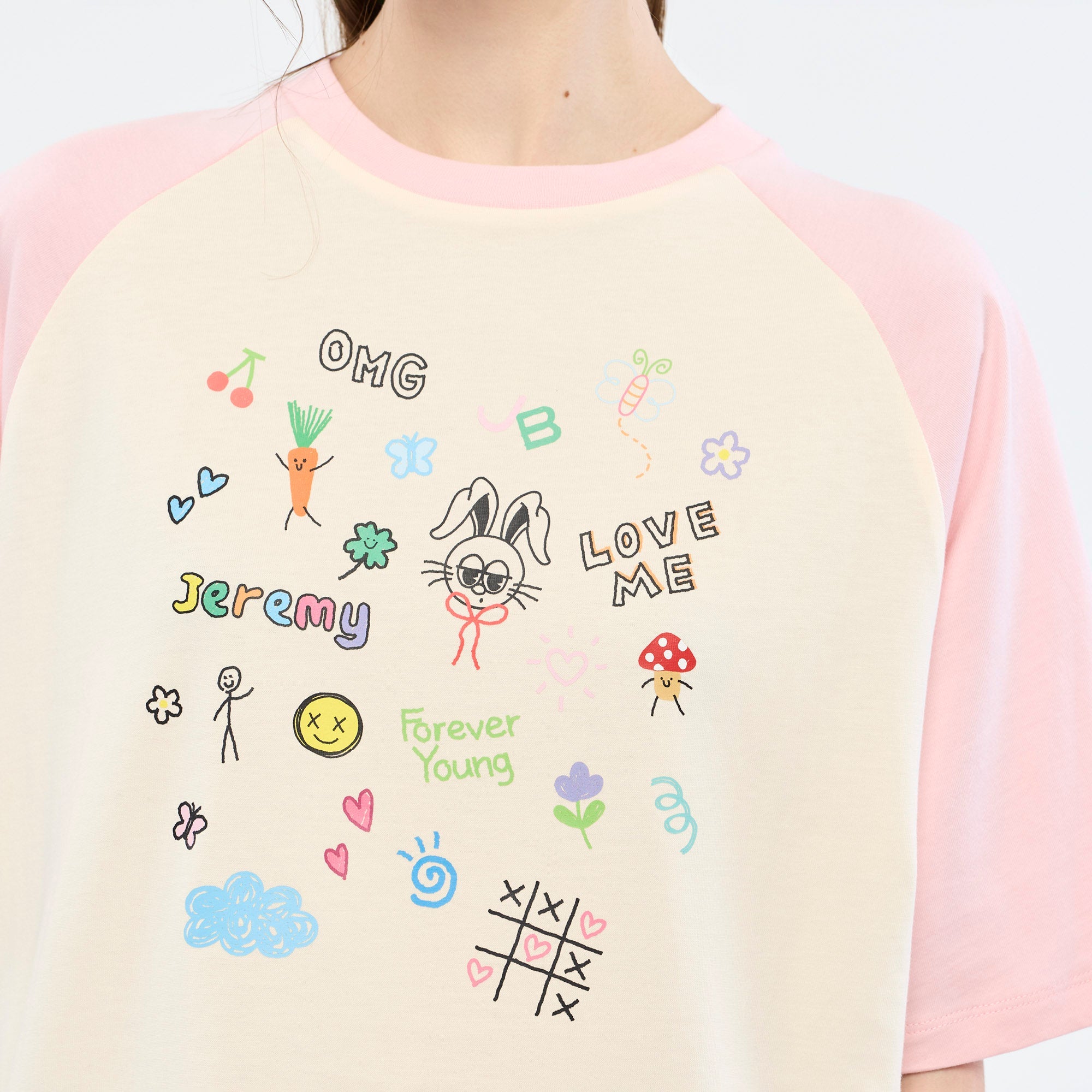 เสื้อยืดแขนแร็กแลน Jeremy Pink