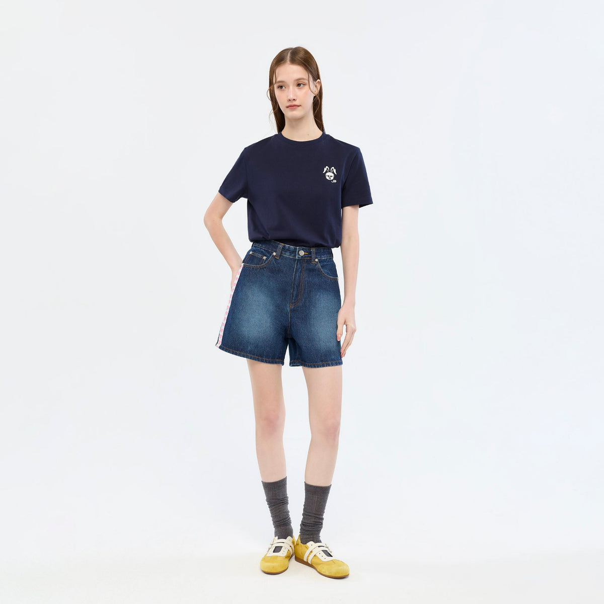 Bunny Face Graphic T-Shirt Navy