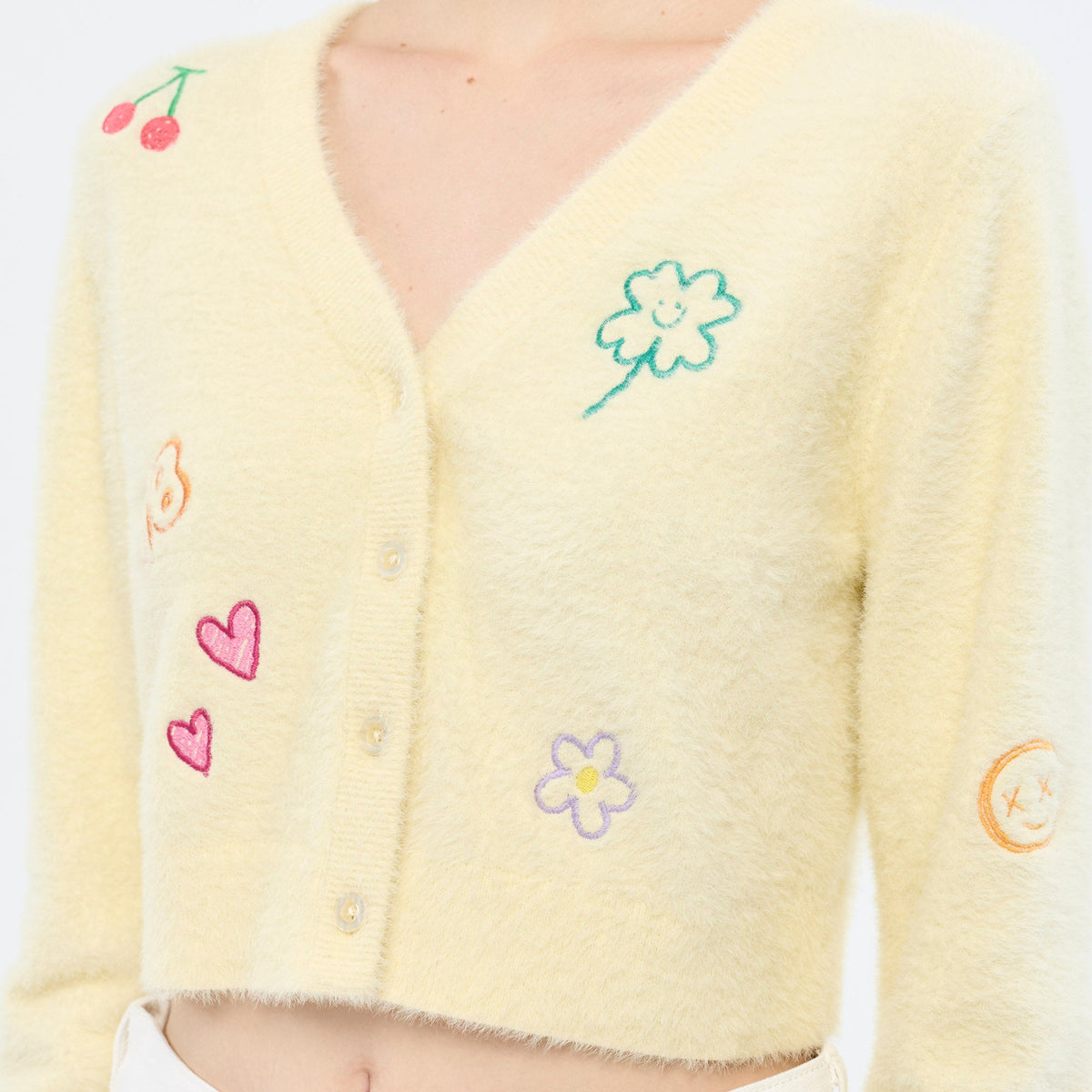 เสื้อคาร์ดิแกนลายกราฟิก Yellow
