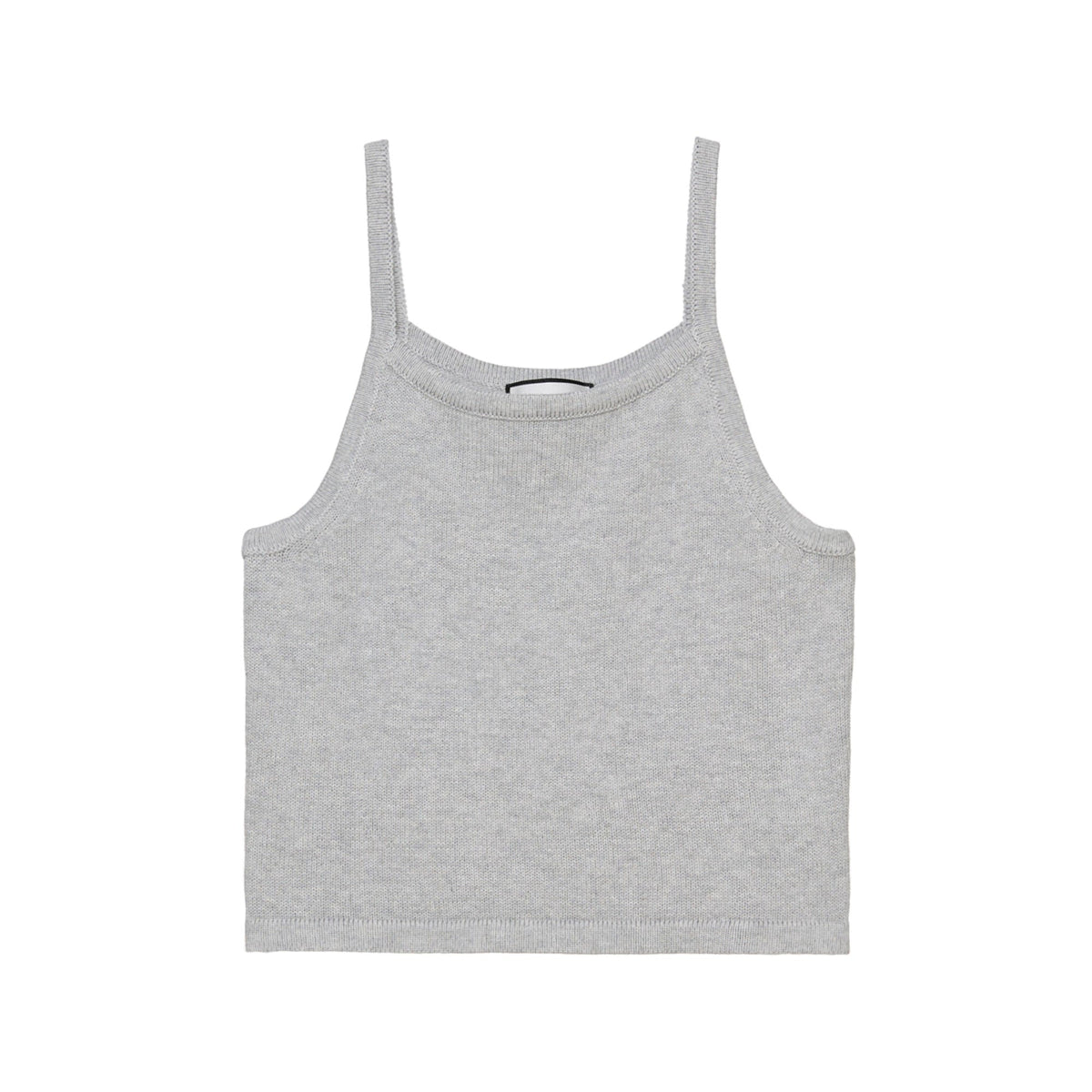 ชุดเสื้อคาร์ดิแกนแขนสั้นและเสื้อสายเดี่ยวผ้าถักลาย Heart Patch Grey