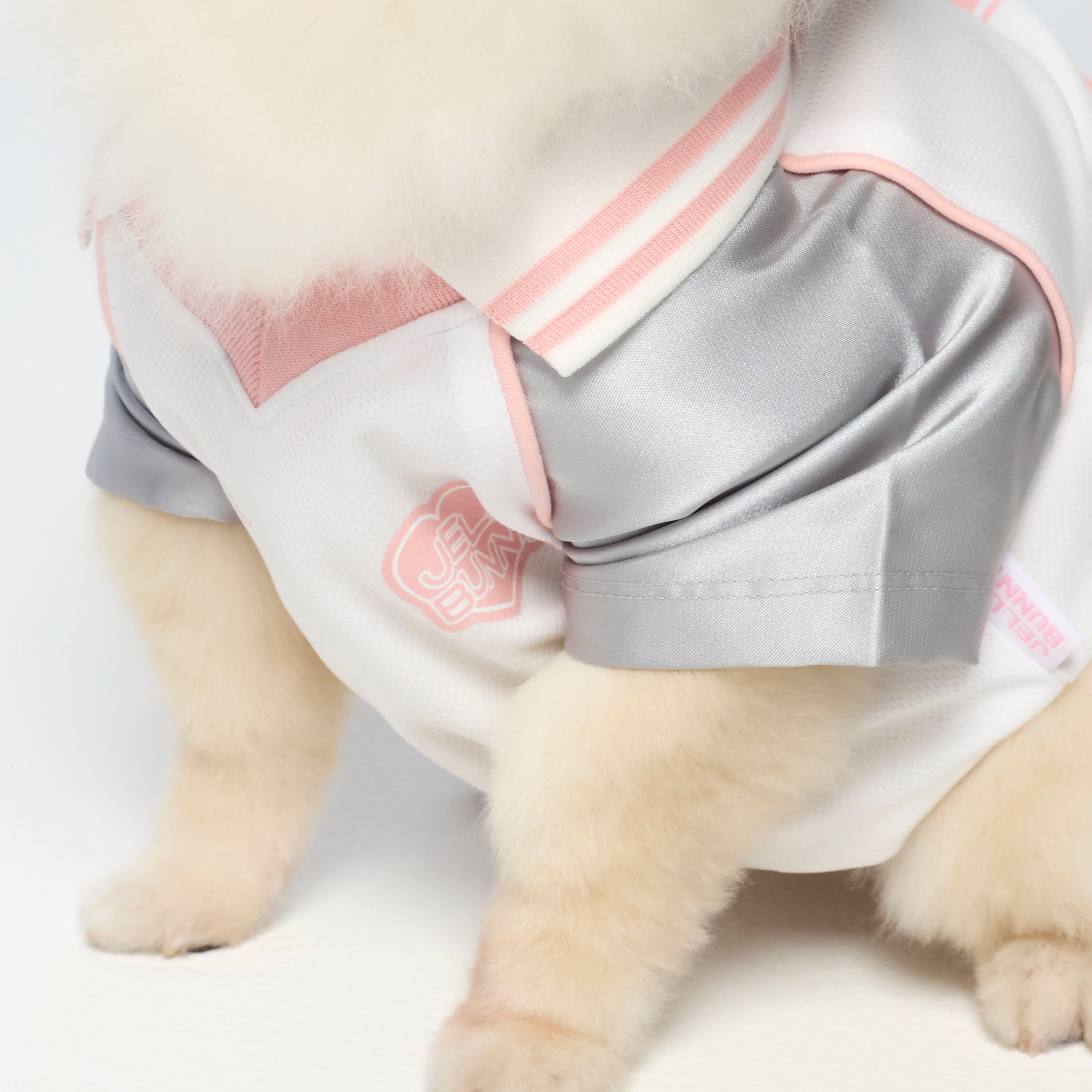 Jeremy Sport Striped Collar T-Shirt For Pets White