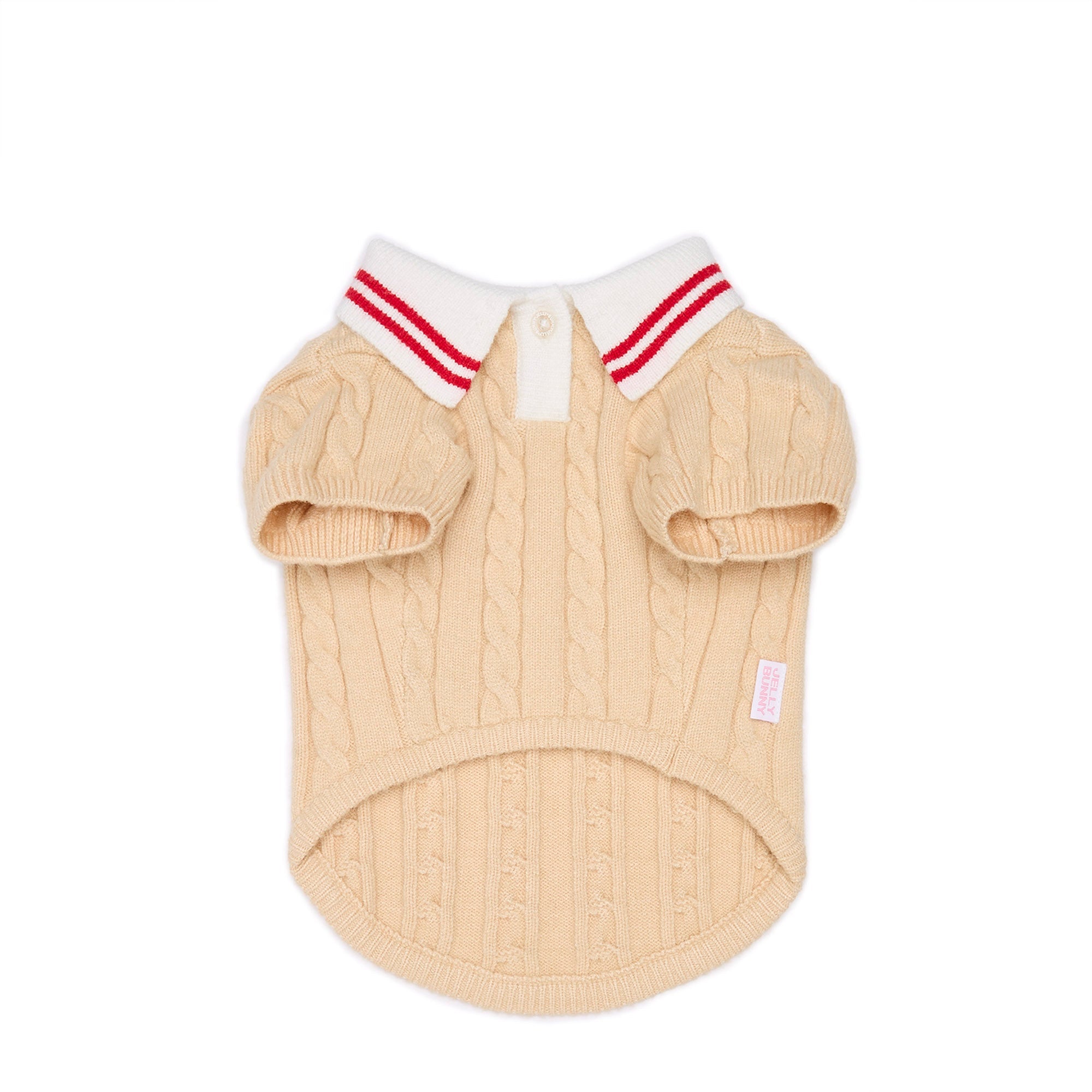 เสื้อโปโลผ้าถัก สำหรับสัตว์เลี้ยง Cream