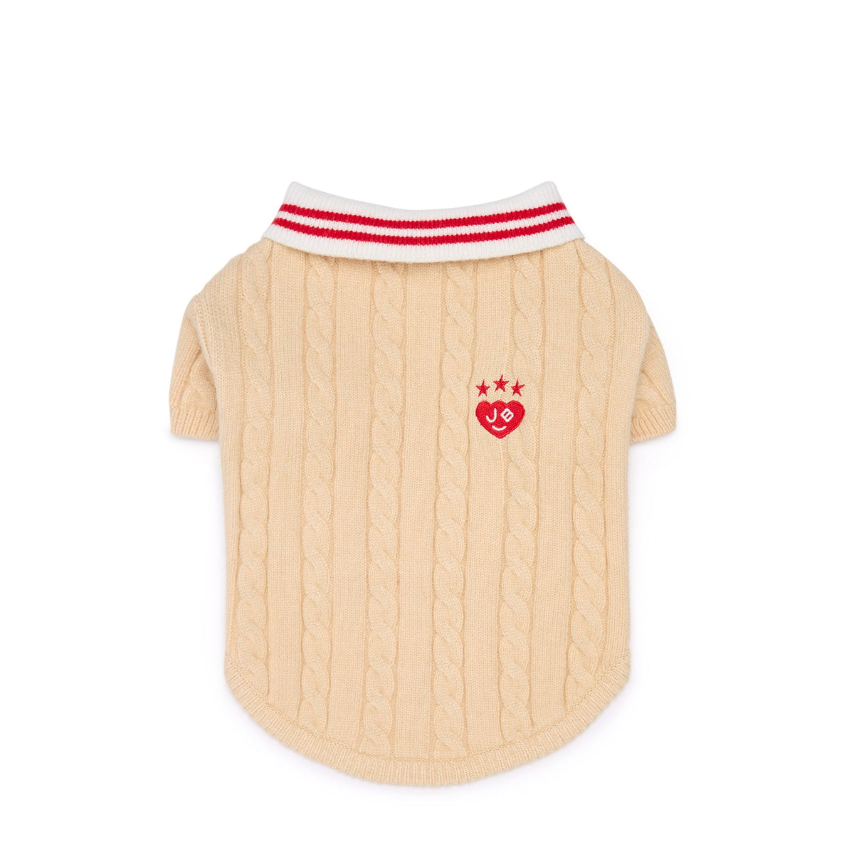เสื้อโปโลผ้าถัก สำหรับสัตว์เลี้ยง Cream