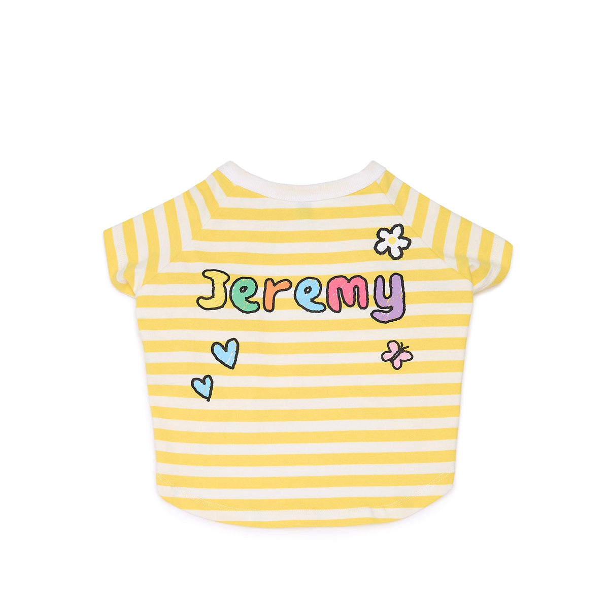 เสื้อยืดลายทาง Jeremy สำหรับสัตว์เลี้ยง Yellow