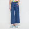 Space Invader Embroideries Denim Pants - Jelly Bunny TH
